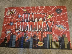 Superhero Spiderman Backdrop Happy Birthday Party Photo Background Banner 4×6 Ft