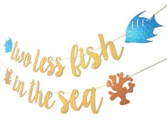 Two Less Fish In The Sea Gold Glitter Banner For Nautical Sea Theme Engagement P