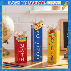 3 Pcs Welcome Back to School Table Decor First Day of School Classroom Block …