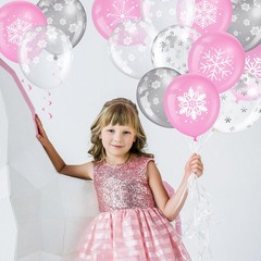 50 Pcs Winter Snowflakes Balloons Clear 12 Inch Transparent Snowflakes Latex …