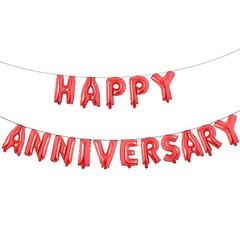16 Inch Multicolor Happy Anniversary Letter Balloons Banner – Round Anniversa…