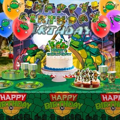 98Pcs Ninja Turtles Party Decorations Ninja Turtles Balloons Backdrop Tablecloth