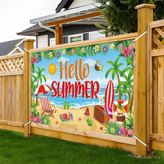 Summer Banner Summer Party Decoations 71X43 Inch Large Summer Beach Backdrop Ban