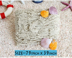 Natural Fishing Net Decor with Shells 79 Inch Beach Theme Decor for Party Home B