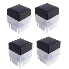 Solar LED Post Lights 4 Pack Outdoor Garden Patio Lighting Easy Installation