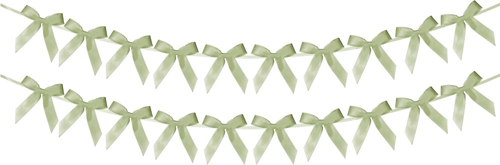 2 Pack Bow Garland Banner, 8.3 ft Pre-Strung Satin Ribbon Bow Decorations for