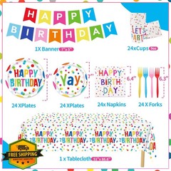 Miucat Rainbow Dots Party Set 156pc