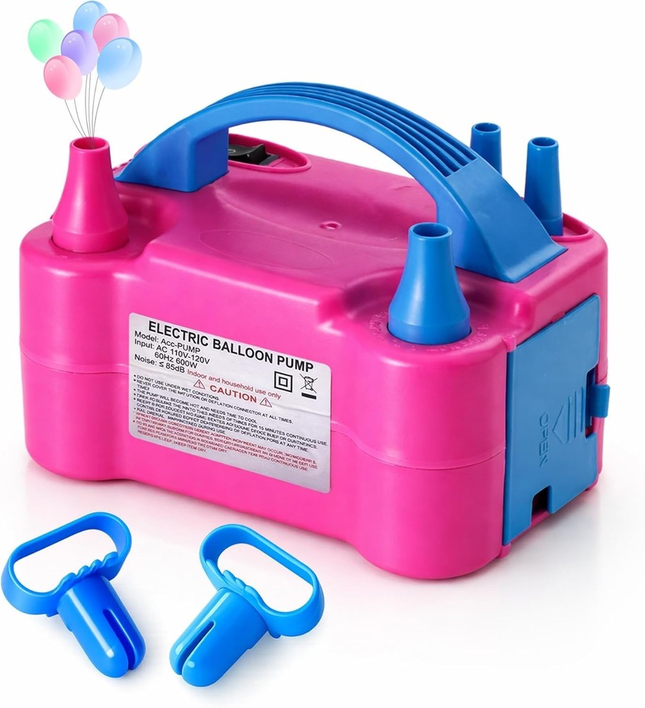 Balloon Pump Electric with Dual Nozzles & Tying Tool Party Balloons Holidays