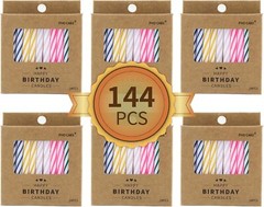PHD CAKE 144-Count Multicolored Spiral Pink, Green, White, Yellow, Blue