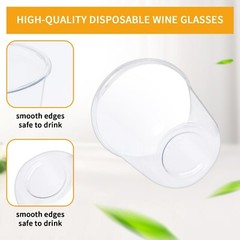 Disposable Stemless Glasses 12oz Crystal Plastic Cups Disposable Cold Party D…