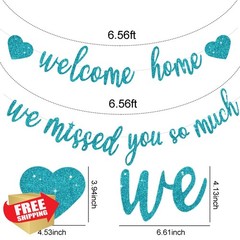 RICHHHA Glitter Welcome Home Banner Glitter Lake Blue No-DIY