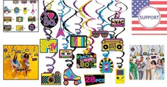 Vibrant 28PCS 80s Hanging Swirls for Birthday and Bachelorette Parties