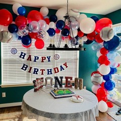 Red White and Blue Balloon Arch 130 PCS, Pearl Royal Light Blue Red and White…