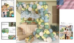 Easy Assembly 13Ft Balloon Arch Kit – Sage Green & Dusty Blue for All Occasions