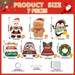 7 Pcs Christmas Foil Balloons Xmas Santa Gingerbread Snowman Penguin Mylar Ba…