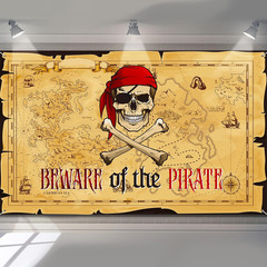 Pirate Party Backdrop Pirate Treasure Map Background Nautical Theme Wall Hanging