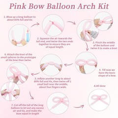 Coquette Balloons Set 199PCS, Pink Bow Garland, Bachelorette Party, Pink