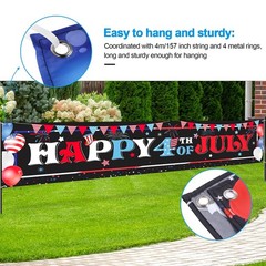 Sumind Happy 4th of July Decorations 70.87 x 15.75 inch, Black and Gold