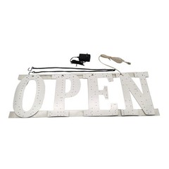 30″x10″ US Flag LED Open Sign Remote Ultra Bright Light Store Window Wall Plug