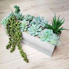 Supla 11 Pcs Mini Artificial Succulents Picks Unpotted Faux Succulent Green