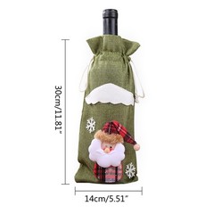 Christmas Wine Bottle Cover Wine Gift Bags with Drawstring Reusable Covers