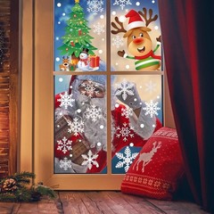 449PCS+ Christmas White Snowflakes Window Clings Decal Stickers
