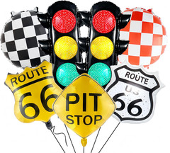7Pcs Race Car Party Balloon Set/Traffic Light Pit Stop Mqueen Set/Talladega Nigh