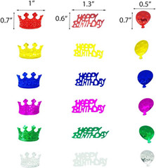 Happy Birthday Confetti-Foil Sprinkles Multicolor Sequins, Metallic for Birthday