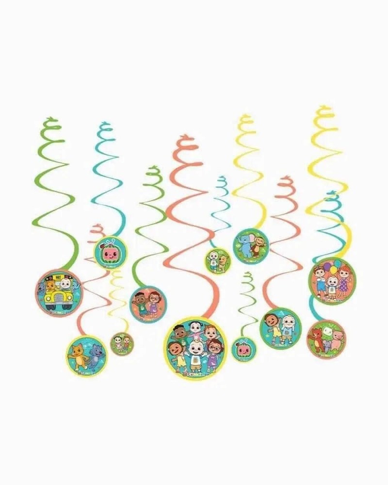 Spiral Decorations – 5″ (12 Pcs) – Multicolor Cardstock & Foil Hanging Decors fo