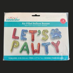 Pet Party ‘Let’s Pawty’ Balloon Banner (10 x 20″ Balloons) New