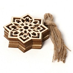 Eid Mubarak Decoration – Wooden Hanging Laser Cut Acrylic Geometric Star – 10 pc