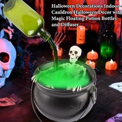 Halloween Witchcauldron with Led Light & Fog Mist Maker Skeleton Decor US