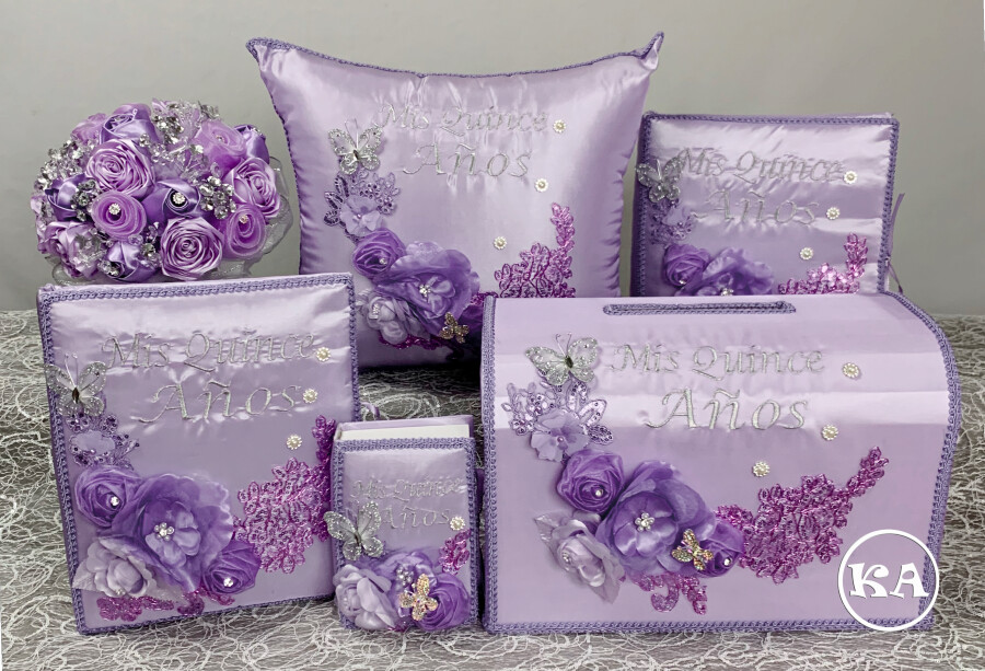 5 piece Custom Sweet 15 package with Enchanted Floral.