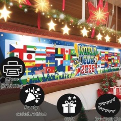 World Cup Flags 2026 Merchandise Decor 2PCS USA Canada Mexico Host Country Socce
