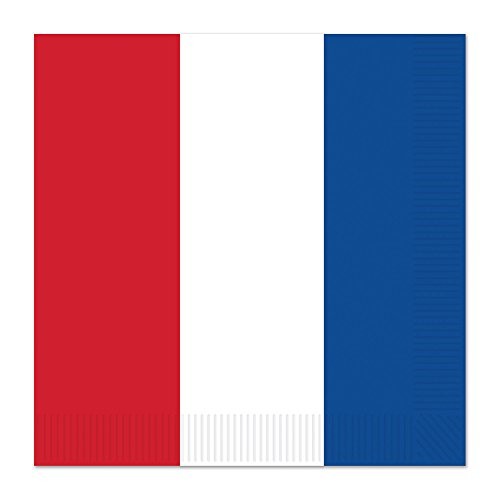 Beistle, White & Blue Theme Luncheon Napkins, Red/White/Blue