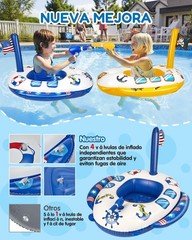 Gleamkid 2PCS Inflatable Pool Floats Kids, Pirate Ship Pool Float with Water …
