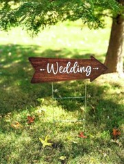 Wedding Directional Arrow Yard Signs (23.5 x 8.5) with Heavy Duty Yard Stakes