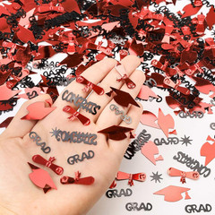 Red and Black Graduation Confetti 2026, 1000 Pcs Class of 2026 Table Centerpiece