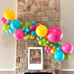 Balloons,S 12 Inch Multicolor Fruit Green Blue and Orange Hot Pink 50PC Rainbow