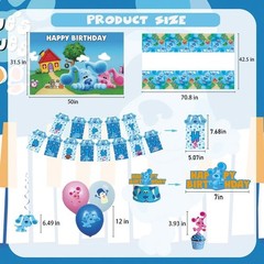 Cartooned Blue Dog Themed Disposable Decorations ONLY