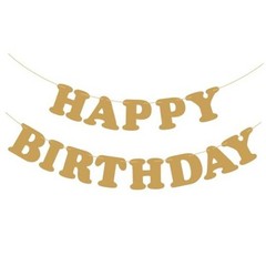Happy Birthday Banner Birthday Sign Backdrop Party Supplies for Kids Boys Gold