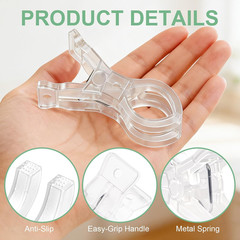 10 PCS Balloon Arch Clips, Plastic Transparent Backdrop Spring Clamps 3.5 Inch C