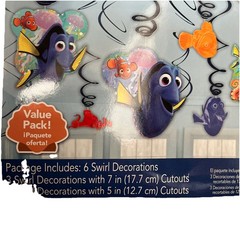 Disney Pixar Finding Dory Swirl Hanging Decorations 12 Pcs New, Party Supply