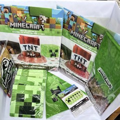 Minecraft Birthday Party Supplies Bundle TNT Creeper Table Cover Banner Napkins