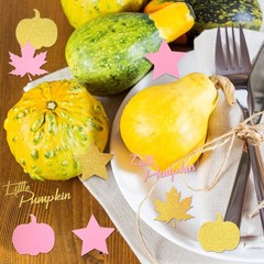 400 PCS Fall Thanksgiving Pink Gold Pumpkin Maple Leaf Confetti Baby Shower
