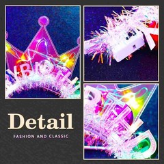 Light Up Birthday Crown Headband Glow Ball Sparkly Hair Accessories Women