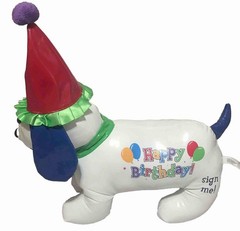 Happy Birthday 11″ Long Autograph Plush Stuffed Dog No Pen
