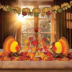 Beistle Tissue Paper Turkey Centerpiece Thanksgiving Party Autumn Fall Harvest H