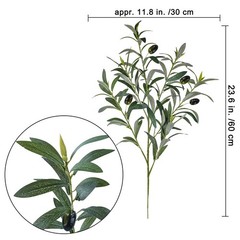 Winlyn 3 Pcs 23.6″ Tall Artificial Olive Branches with 261 x 11″, Green