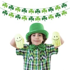 Felt Shamrock Clover Garland Banner – No DIY – St Patrick’s Day Banner Decor